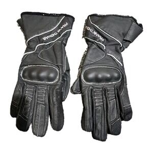 Frank Thomas Ladies Black‎ Leather Motorcycle Gloves, Size S